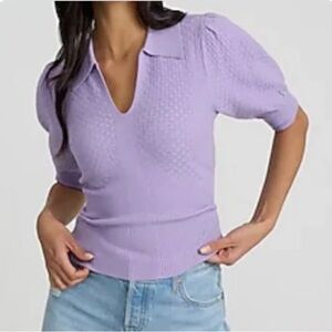 Express Lilac Textured Knit Top